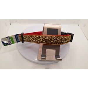 Coastal Brown Leopard On Red Adjustable Collar Large 18"-26" NEW